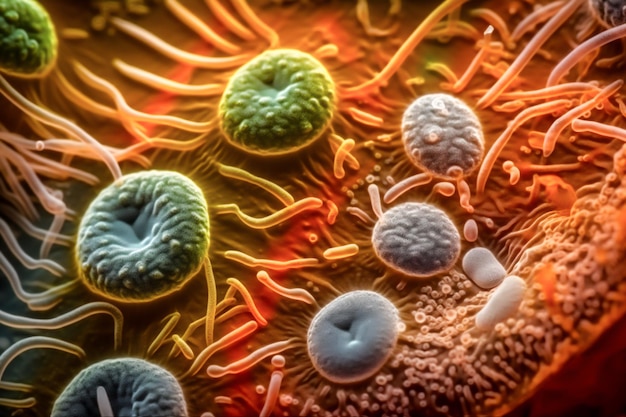 Bacteria and microbes under the microscope