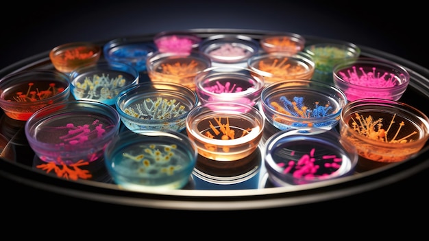 Photo bacteria in a petri dish