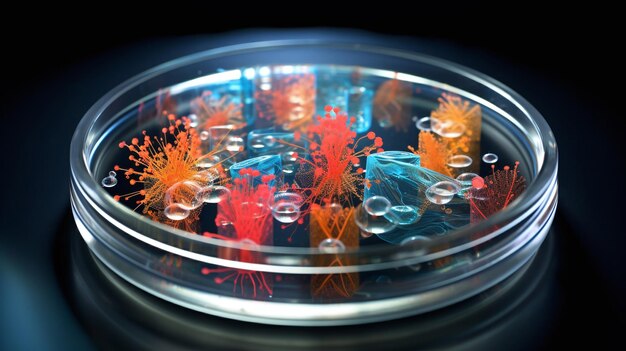 Photo bacteria in a petri dish