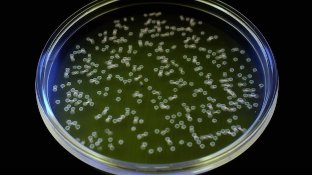 Photo bacteria in a petri dish