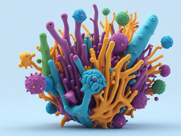 Bacteriën en ziektekiemen in menselijk lichaam 3d illustratie