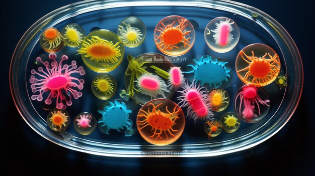Foto bacteriën in een petri schotel