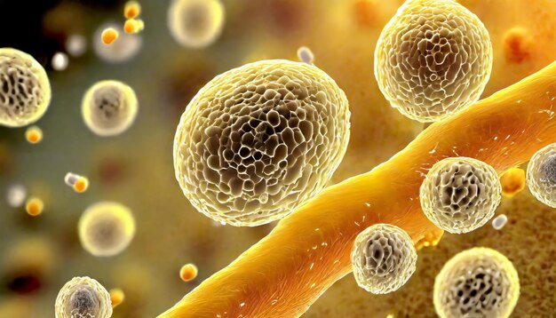 Bacteries under microscop view