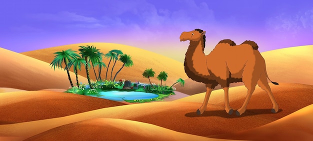 Foto bactrische kameel illustratie