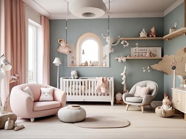 Bad baby kamer Nordic stijl interieurontwerp