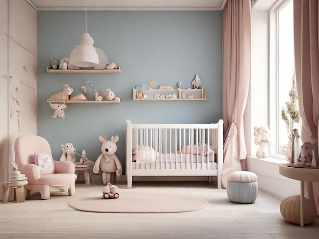 Bad baby kamer Nordic stijl interieurontwerp