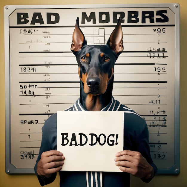 Photo bad dog bad doberman mockup mock up