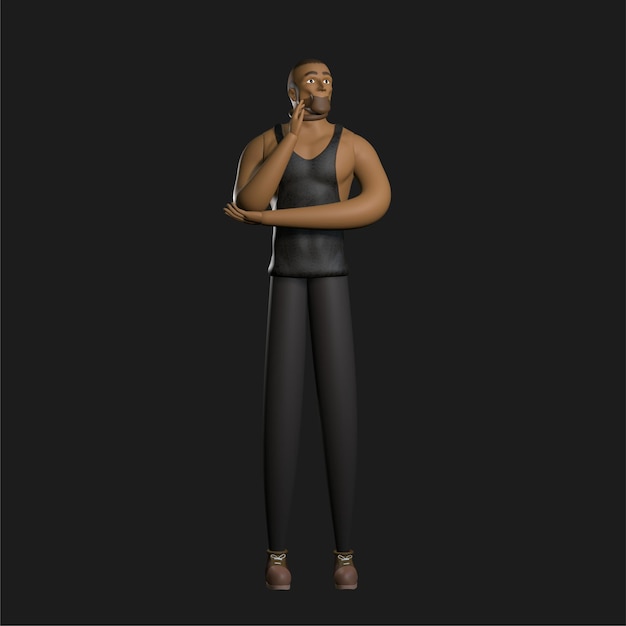 bad guy 3d model design pose for 3d man model character