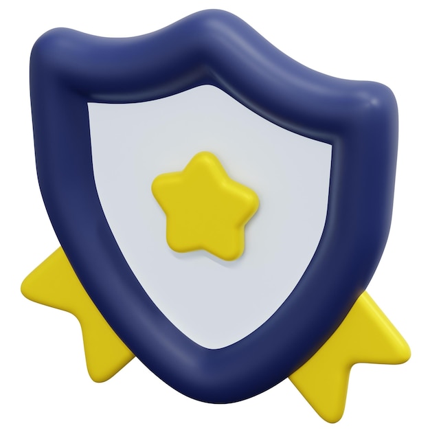 badge 3d render icon illustration