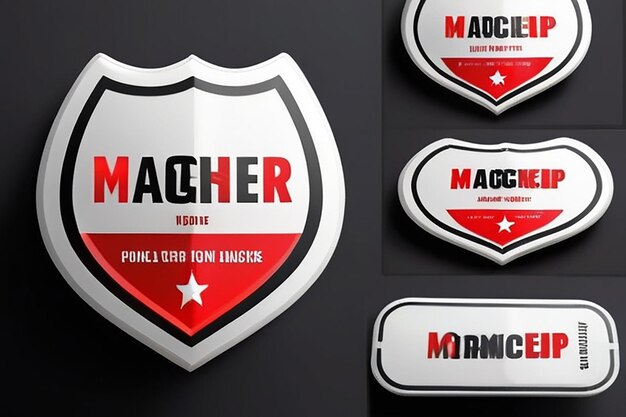 Photo badge design mockup