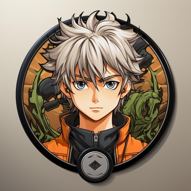 Badge logo style anime