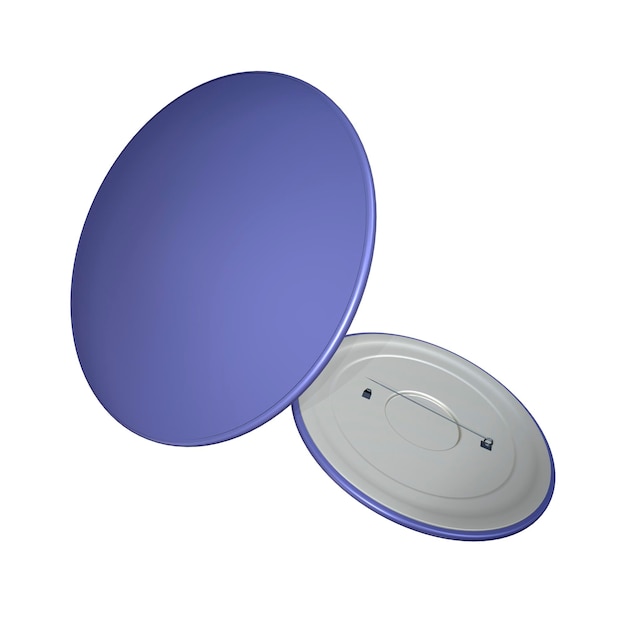 透明な背景の PSD アイコンにバッジ モックアップ薄紫色