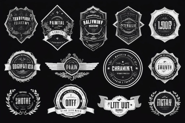 Photo badge templates collection premium quality insignia designs