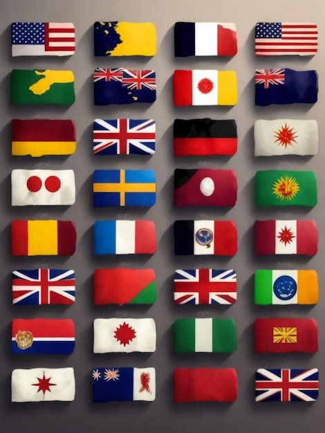 Foto badge van icoon van vlaggen van landen van de wereld