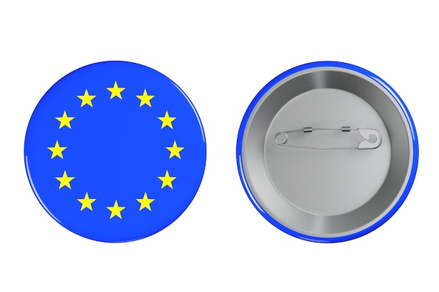 Badges with Euro flag on a white background