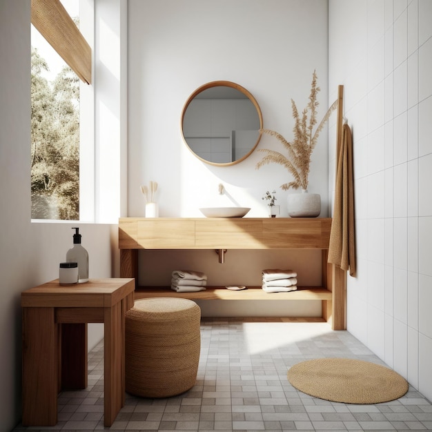 Badkamer interieur architectuur minimalistische stijl