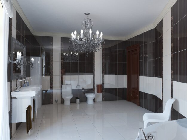 badkamer, interieurvisualisatie, 3D-afbeelding