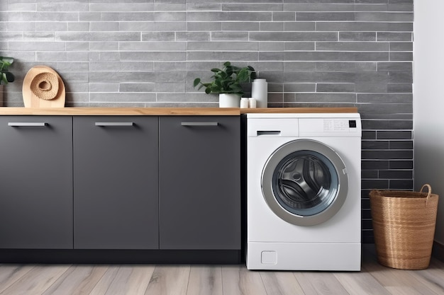 Badkamer wasmachine meubel Vloerreiniging Genereer Ai