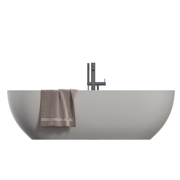 badkuip geïsoleerd op een witte achtergrond 3D-illustratie en een CG render