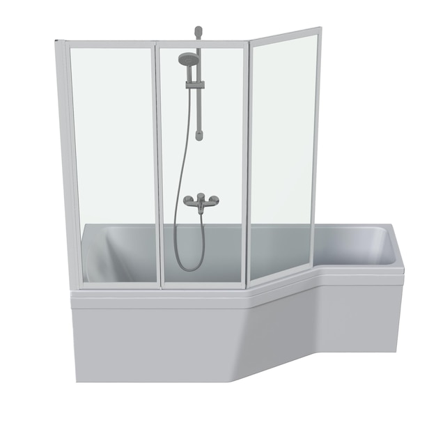 badkuip geïsoleerd op een witte achtergrond 3D-illustratie en een CG render