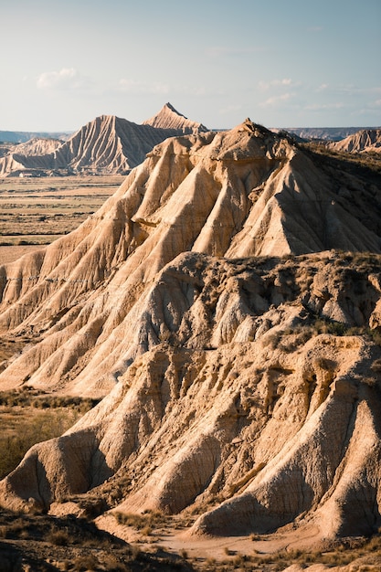 Badlans van Navarra (Bardenas Reales de Navarra) dessert in het zuiden van Baskenland.