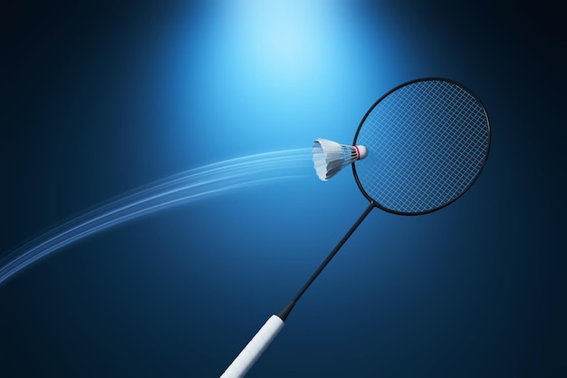 Badminton match on 3d illustration