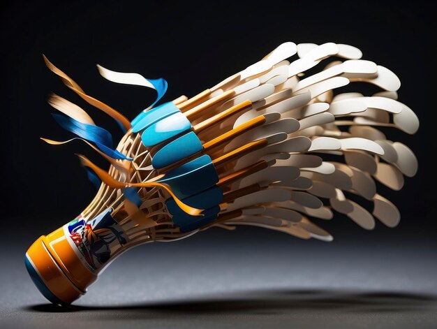 a badminton racket with a bunch of forks sticking out of it