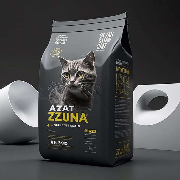 Photo a bag of azza zika cat food