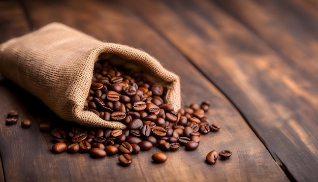 a bag of coffee beans is being poured into a bag