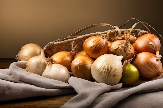 A bag of different types of onions