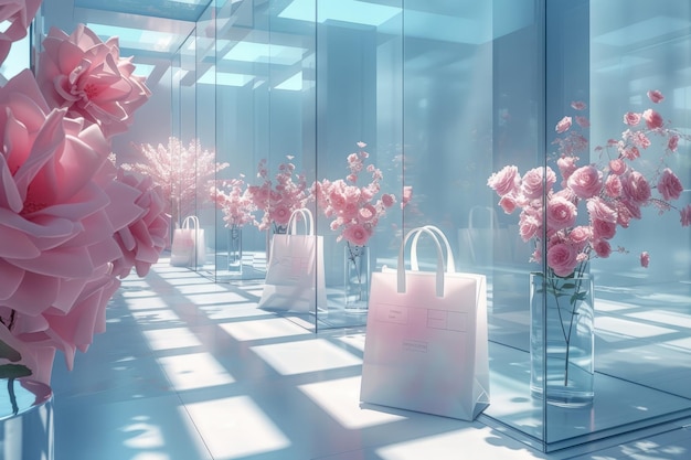 Bag display and luxury designer Generative AI