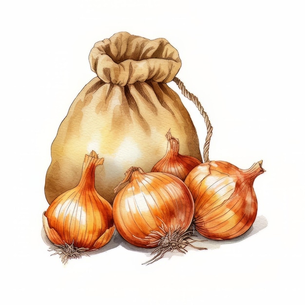 Premium Photo  A sack of garlics shallots and onions