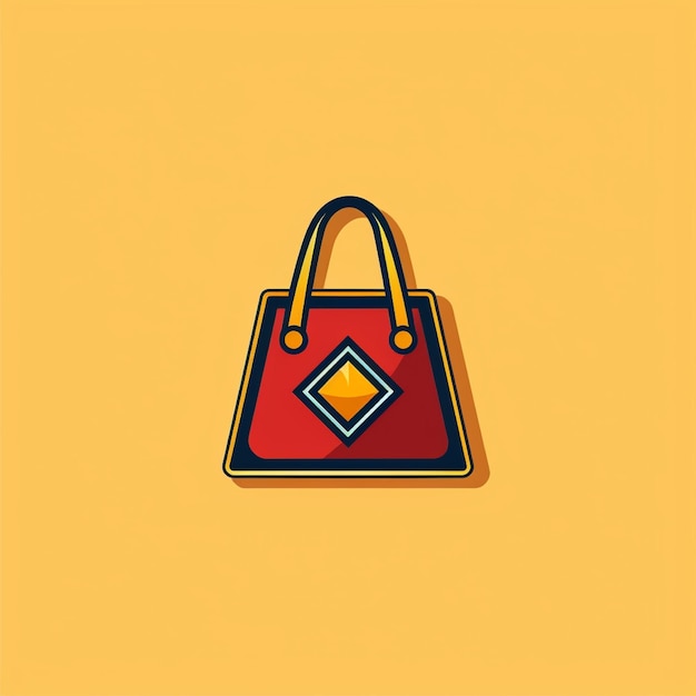 写真 バッグのロゴのベクトルのシンプルなフラット カラー
