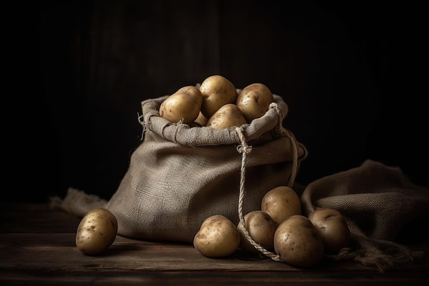 A bag of potatoes with the word potato on it