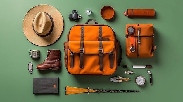 Оранжевая сумка с часами