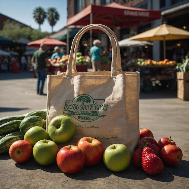 Photo a bag that says organic produce on it