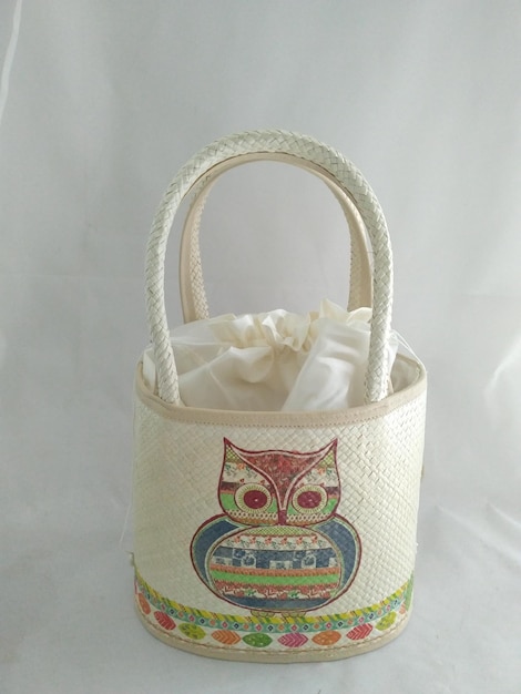 A bag that says owl on it