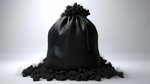 A bag with a fluffy tail is shown in this 3d model.