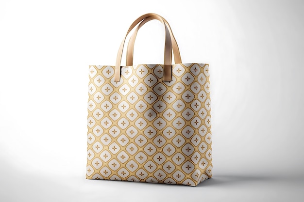 a bag with a handle that has a brown handle