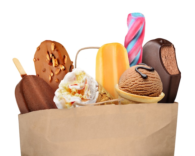 Bag with ice cream