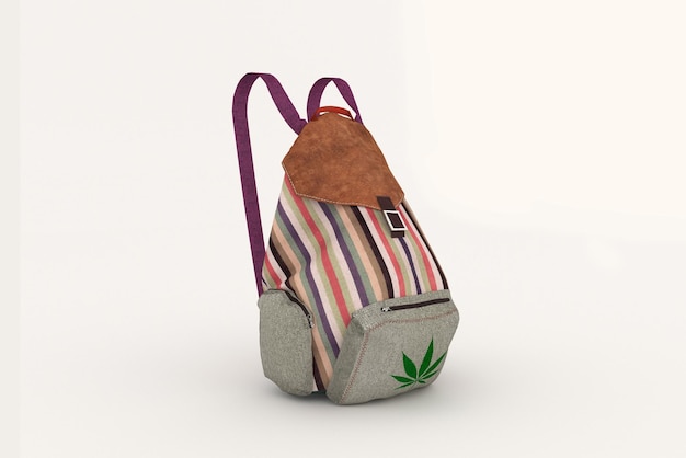 A bag with a marijuana leaf on it