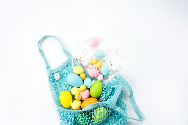 bag with sprinkled Easter eggs