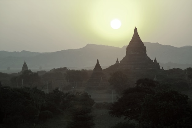 Bagan at sunset in Myanmar