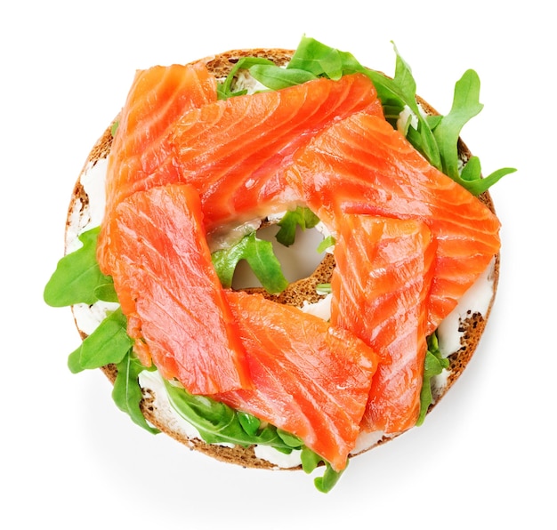 Bagel snadwich with salmon