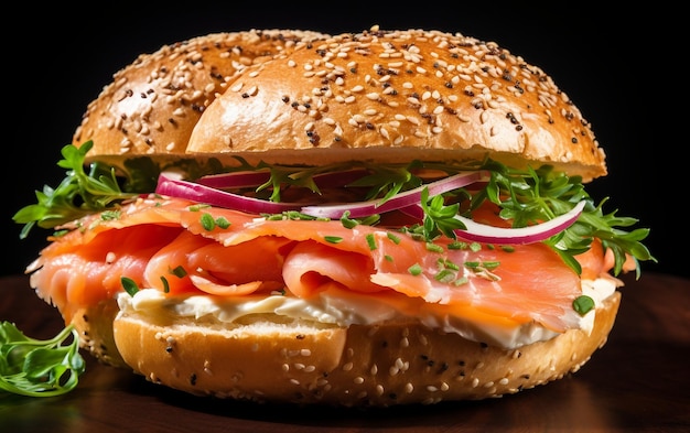 Bagel with lox indulgence