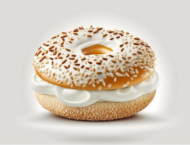 Photo a bagel with sesame seeds on it