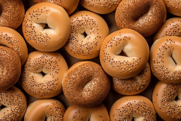 Foto bagels achtergrond verse bagels als achtergrond