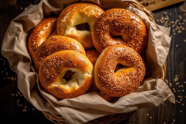 Bagels in kitchen table professional advertising food photography