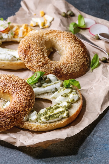 Bagels with cream cheese