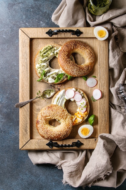 Bagels with cream cheese